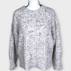 LOFT‎ Speckled Knit Marled Crewneck Chunky Sweater Multicolored Size S